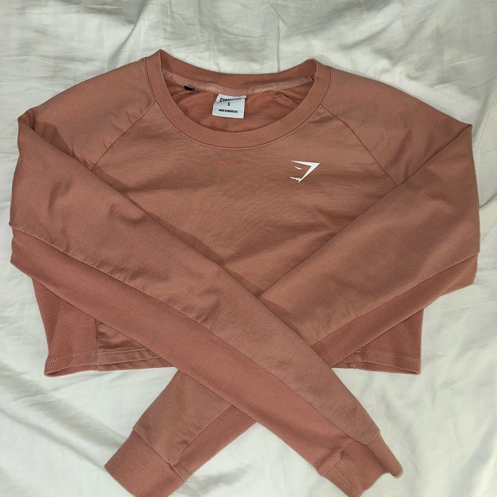 Gymshark Pink Long Sleeve Crop Sweatshirt